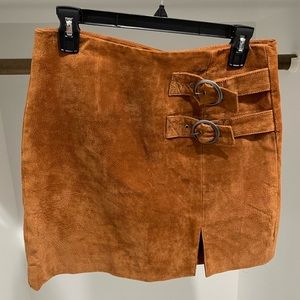 Blanknyc Suede tan mini skirt